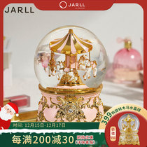 JARLL Tianempty City Water Crystal Ball Music Box Rotation Trojan Eight Sonic Boxes Swing for Girls Valentines Day