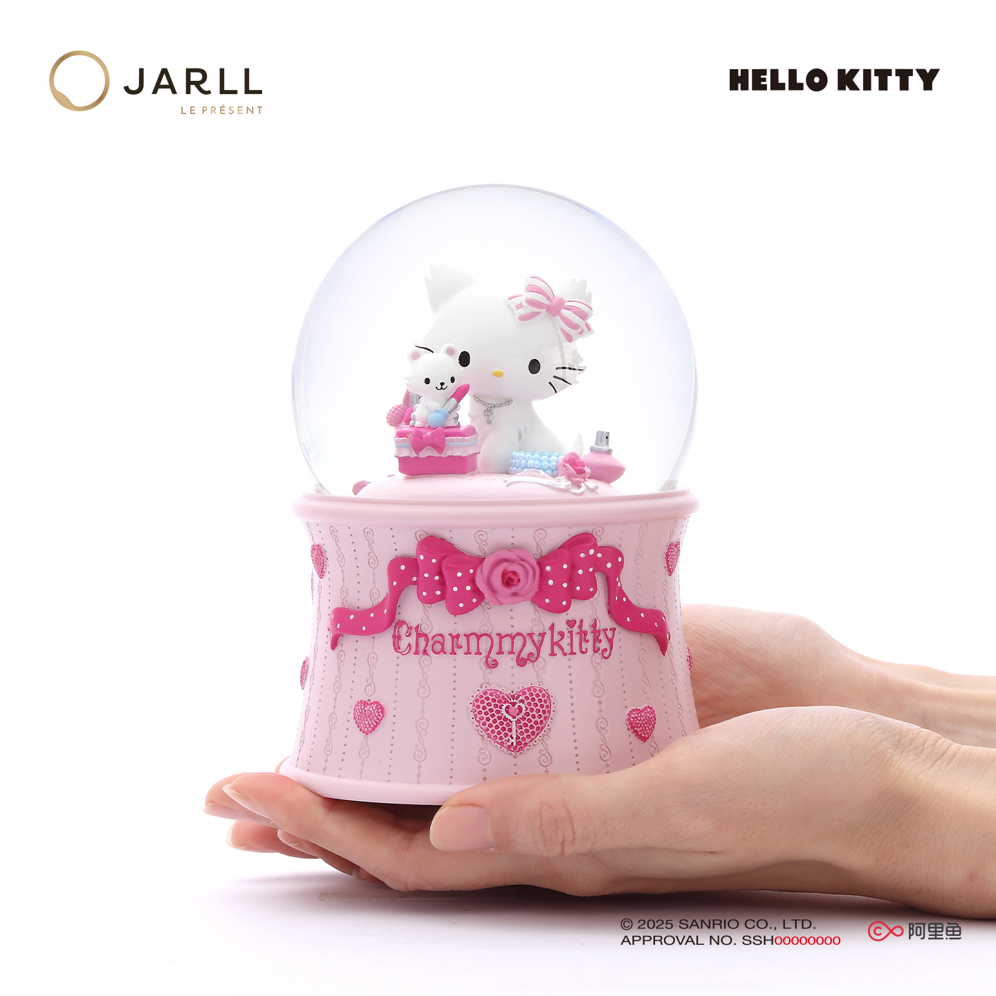 JARLL赞尔HelloKitty水晶球音乐盒八音盒女孩生日圣诞礼物送女友 - 图2