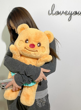 新款黄油小熊毛绒玩偶公仔抓娃机抖y爆款布娃娃抱枕礼物跨境