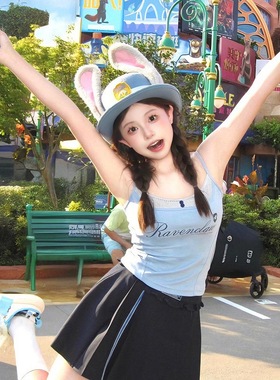 疯狂动物城朱迪警官帽美式复古牛仔帽网红拍照发箍春夏季圆礼帽