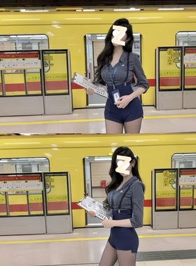 醉窖大码甜辣纯欲气质御姐风条纹衬衫上衣高腰鱼骨背带短裤两件套