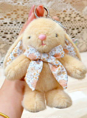 创意治愈蝴蝶结温蒂兔子毛绒钥匙扣精致陪伴玩偶情侣书包挂件礼物