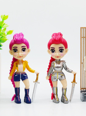 跨境新品Q版猎魔女团老虎明星手办系列周边公仔玩偶模型桌面摆件