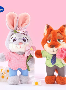 正版迪士尼疯狂动物城花花朱迪尼克狐狸毛绒挂件女可爱背包钥匙扣