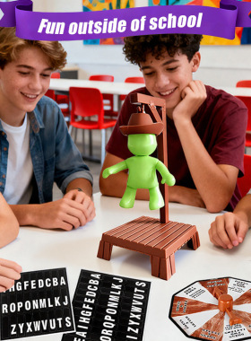 跨境磁性绞刑架桌游玩具英文单词游戏桌面亲子互动亚马逊爆款批发