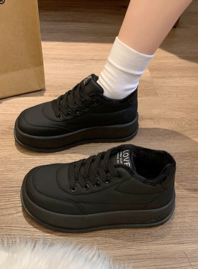 2025冬季加绒小白鞋新款韩版ins女学生增高运动板鞋休闲鞋KT2812