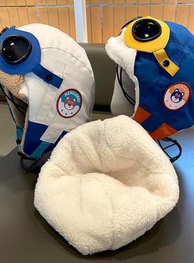 儿童帽子冬季飞行员雷锋帽中大童防风户外秋冬护耳加绒保暖女童