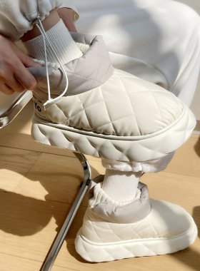 奇丹鞋厂雪地靴女冬季女网红厚底防水羽绒布鞋户外情侣保暖棉鞋男