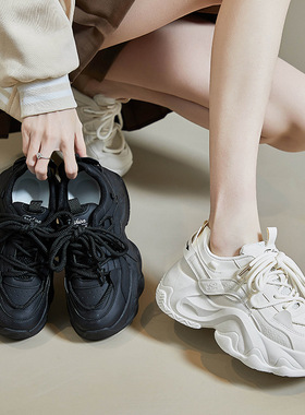 ins韩版新款老爹鞋女2025春季学生运动跑步鞋休闲厚底增高FB3306