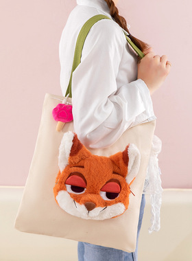 疯狂动物城朱迪兔子焕新多用帆布包可拆卸单肩包可爱儿童生日礼物