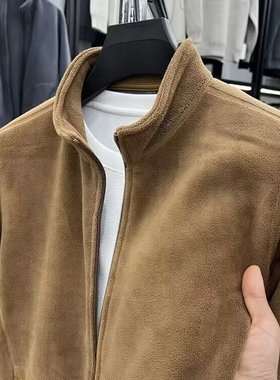 2024时尚摇粒绒外套男秋冬冲锋内胆男士内搭冬季秋冬款抓绒衣男款