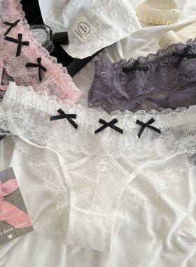 禁欲魔法~新款法式纯欲蕾丝内裤性感诱惑低腰薄款透气女士三角裤