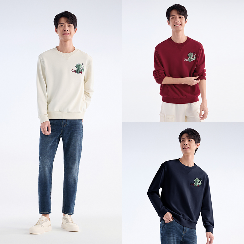 九牧王男女同款套头圆领卫衣25新年胶囊春季外套