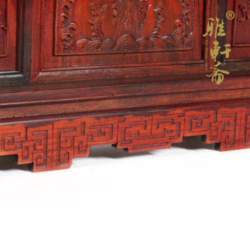 明清微缩家具模型 红木工艺品木雕摆件 实木质宫廷式九龙屏风 - 图2