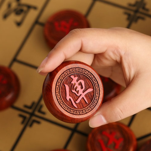 红酸枝红木棋盘成人家用套装 黑檀木实木质高档中国象棋特大号 - 图2