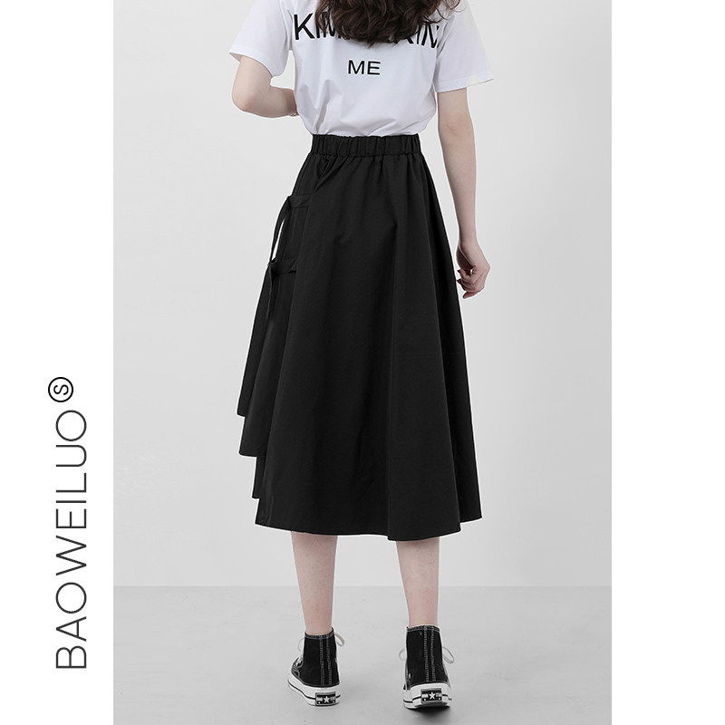2020秋季新款不规则工装裙半身裙子 宝薇洛半身裙