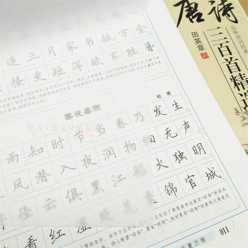 田英章书硬笔楷书唐诗三百首宋词三百首学生描红成人正楷体练字帖 - 图3