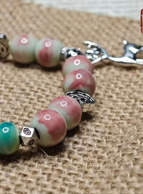 森系粉绿渐变陶瓷陶瓷手链