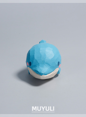 手工木雕海豚丨电脑桌面摆件女生可爱送男友海洋系装饰圣诞节礼物