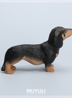 手工木雕腊肠狗丨摆件电脑桌桌面摆件生日礼物女生圣诞节送男友