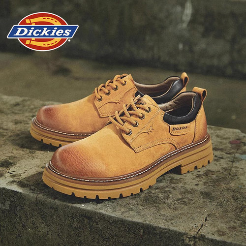 Dickies马丁靴男低帮2025新款冬季冬秋男士休闲皮鞋户外工装鞋子 - 图2
