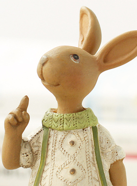 树脂兔子客厅卧室结婚工艺礼品