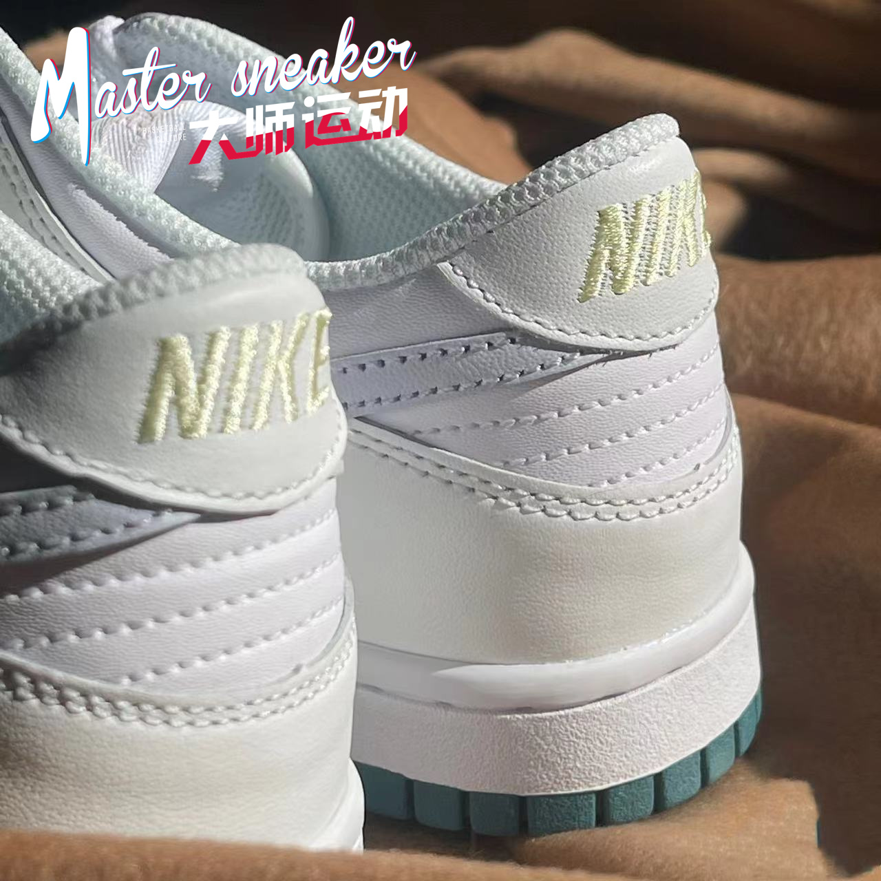 Nike耐克Dunk Low GS白绿 女款 潮流复古 低帮休闲板鞋FD9911-101