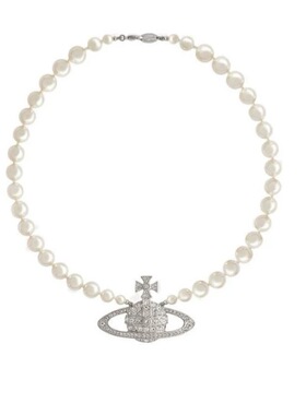 土星项链新娘玻璃珍珠