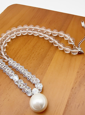 锆石珍珠吊坠项链女轻奢简约设计