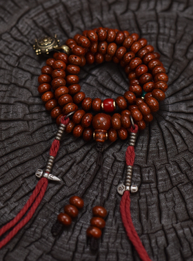 藏式陈籽星月佛珠项链108念珠手链包邮到家