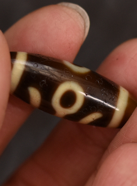 精品手工牙黄贵人天珠约31*11mm