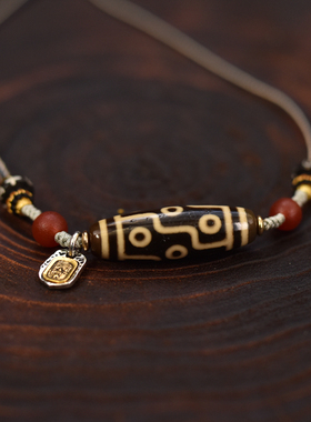 女士9眼天珠可拉伸调节项链