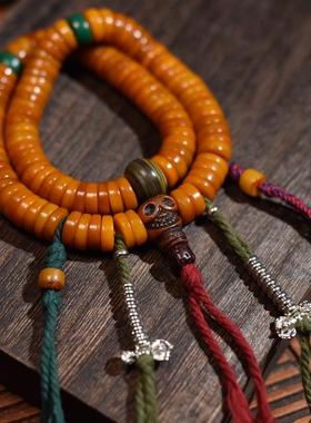 藏式牦牛骨佛珠手串男手链女念珠手持文玩配饰108佛珠