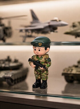 卡通迷彩特种兵战士手办公仔摆件