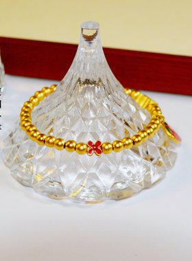 久不掉色古法沙金diy配件桃子金鱼福袋四叶草diy配件吊坠圆珠手链