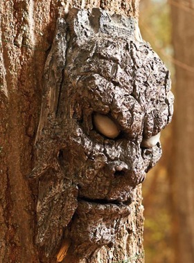 树脂树怪脸谱五官恶魔爪子复活节创意道具工艺摆件树皮脸树木装饰