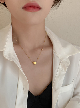 2025新款小众轻奢气质爱心钛钢项链女时尚小众设计感潮网红锁骨链