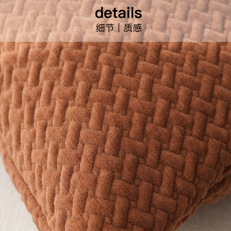 Qiu Fu Retro Warm Brown Three-dimensional Quilted Cotton Sofa Pillow Cushions Homestay Model Room Lumbar Pillow