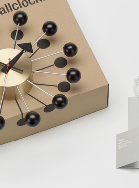 现货Y:CUBE瑞士进口Vitra Ball Clock大师木质彩色球型挂墙钟表