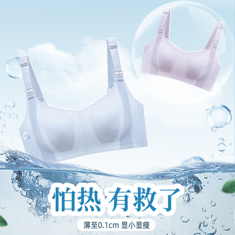 哺乳内衣夏季薄款产后喂奶聚拢防下垂无痕孕妇文胸怀孕期专用睡眠 - 图2