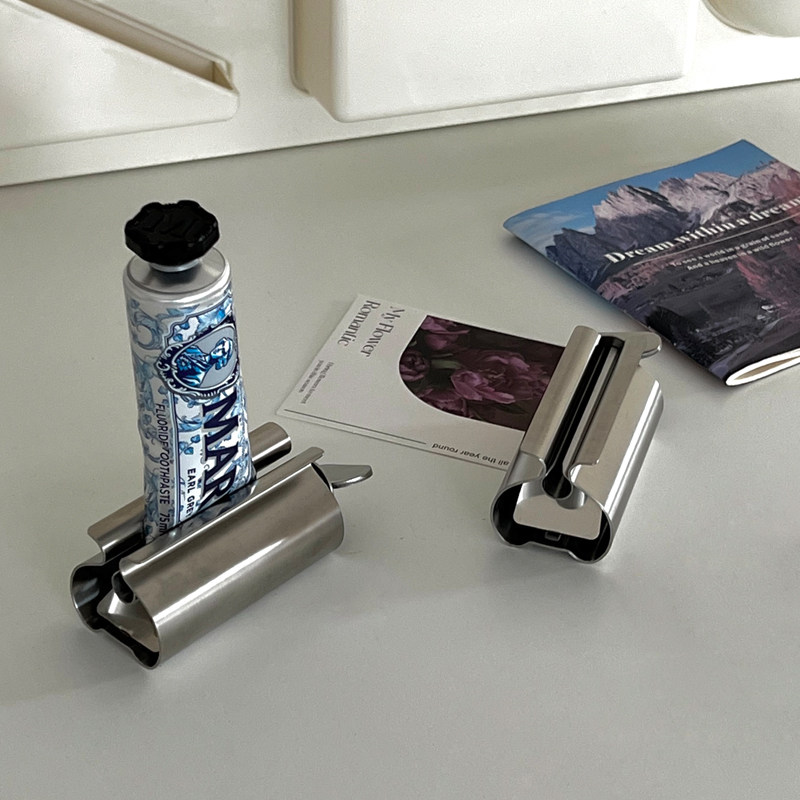 ins手动家用懒人304不锈钢牙膏架牙膏器快捷方便挤牙膏金属夹神器,淘宝优惠券,粉丝福利购,淘宝优惠卷