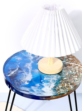 滴胶河流桌圆形硅胶摆台模具