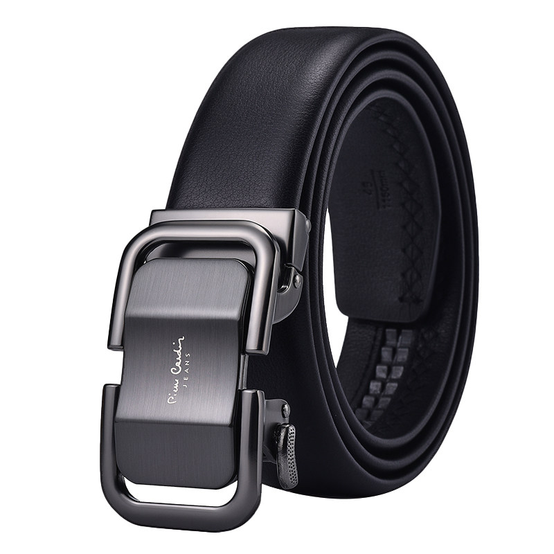 皮尔卡丹皮带男士真皮腰带商务休闲自动扣高档纯牛皮腰带正品皮带