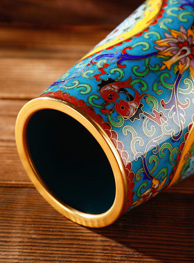 北京景泰蓝掐丝珐琅笔筒书房装饰