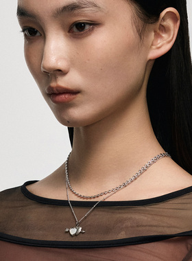 BLACKHEAD/黑头心动狙击系列箭矢爱心双层项链情侣送礼
