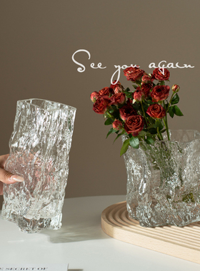 ins风透明玻璃轻奢客厅花瓶