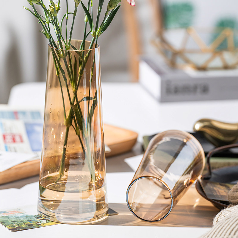 北欧简约ins风轻奢创意玻璃花瓶透明水培插花鲜花小摆件客厅餐桌,淘宝优惠券,粉丝福利购,淘宝优惠卷