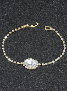 MYYA 时尚奢华精致合金镶锆石手链女 个性小众气质百搭手环手饰品