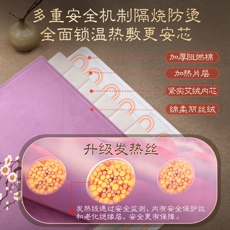 康草堂艾灸热敷毯电加热艾绒艾草热敷包理疗袋旗舰店腰部全身通用
