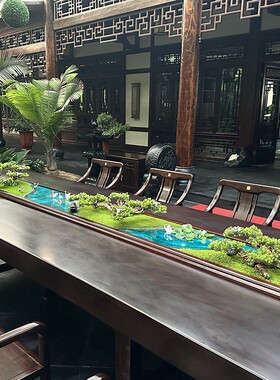 大型长桌宴会装饰会议桌景观摆件